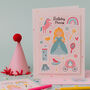 Princess Birthday Card With Stickers, thumbnail 1 of 7