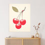 Red Smudge Cherry Kitchen Simple Wall Art Print, thumbnail 1 of 6