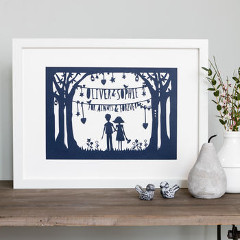 'Always And Forever' Wedding Print Or Papercut In Mount, 8 of 12