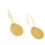 Gold Hammered Drop Everyday Hoop Earrings, thumbnail 2 of 3