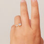 White Moonstone Oval Double Stacking Ring, thumbnail 1 of 11