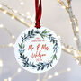 First Christmas As Mr And Mrs Personalised Mistletoe Christmas Decoration, thumbnail 5 of 6