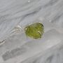 Raw Peridot Sterling Silver Pendant Necklace, thumbnail 4 of 12