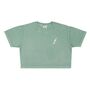 Women's Hoy Downtown Organic Crop T Shirt Dusty Cactus, thumbnail 2 of 6