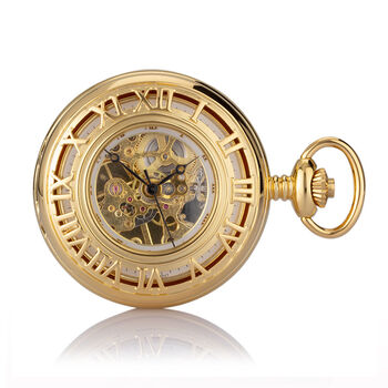 Numerals Skeleton Pocket Watch – Gold Plated, 7 of 8