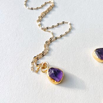 Carved Amethyst Vintage Chain Necklace, 6 of 7