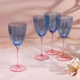 G Decor Set Of Four Laurent Glassware Collection Elegant Wine Glasses With Tall Stems And Fluted Bowl Design, thumbnail 1 of 4