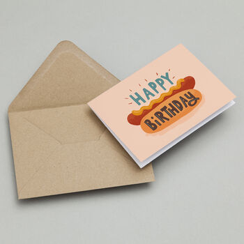 Happy Birthday Hot Dog Greetings Card, 8 of 9