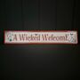 Metal 'A Wicked Welcome' Halloween Sign, thumbnail 1 of 3