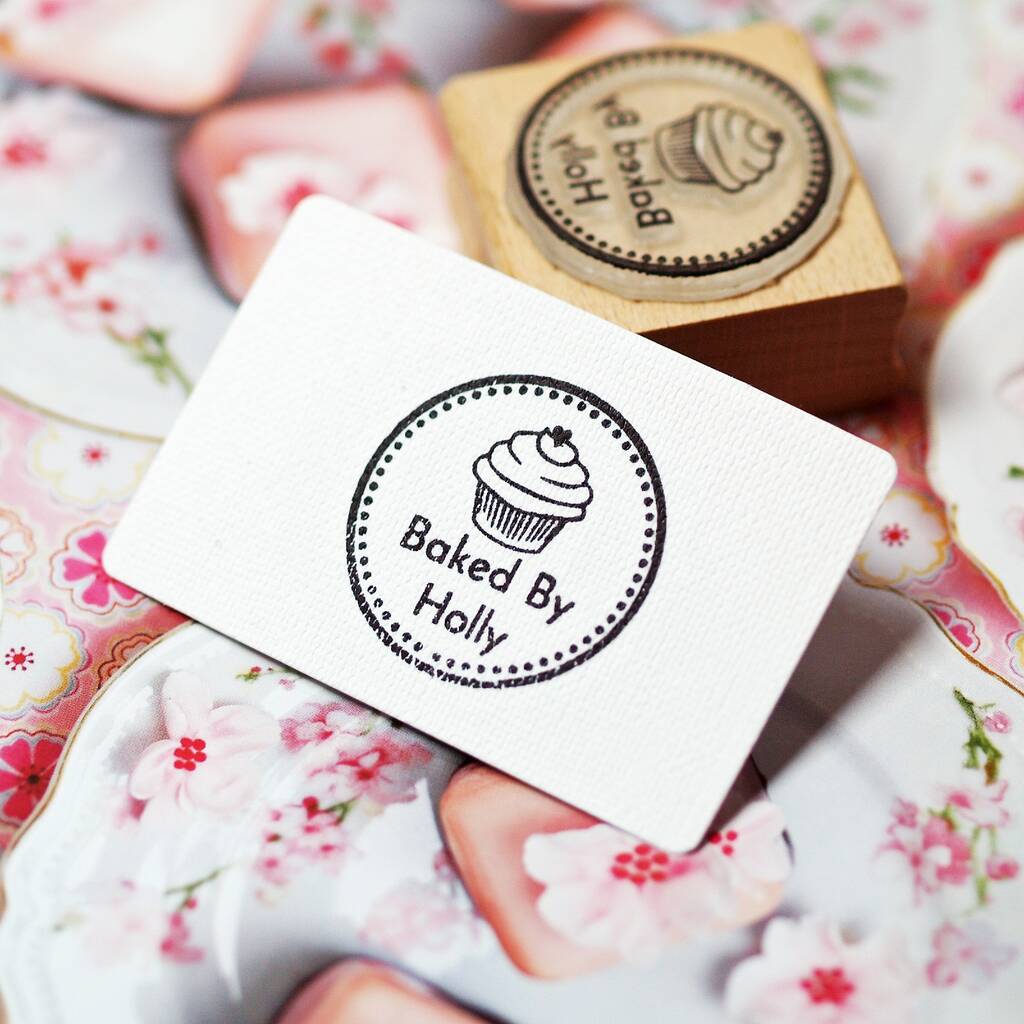 Personalised Cupcake Baking Rubber Stamp, 1 of 2