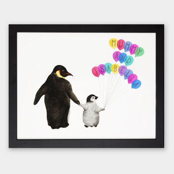 Personalised Family Of Penguins Print, 5 of 5