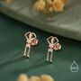 Sterling Silver Skeleton Stud Earrings, thumbnail 2 of 12