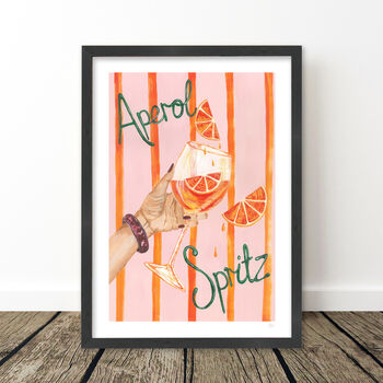 Aperol Spritz Cocktail Art Print – Vibrant Kitchen And Bar Décor, 9 of 10