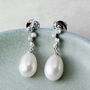 Sterling Silver Crystal And Pearl Drop Earrings, thumbnail 1 of 11