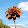 Handcrafted Rusted Metal Flower Stake, thumbnail 1 of 2