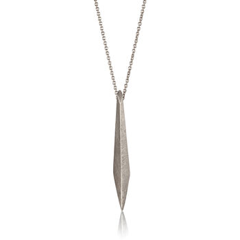 Silver Slim Shard Necklace, 2 of 3