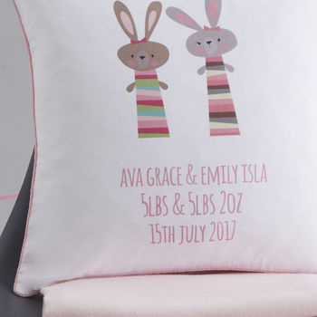 Personalised Twin Gift Cushion, 4 of 5