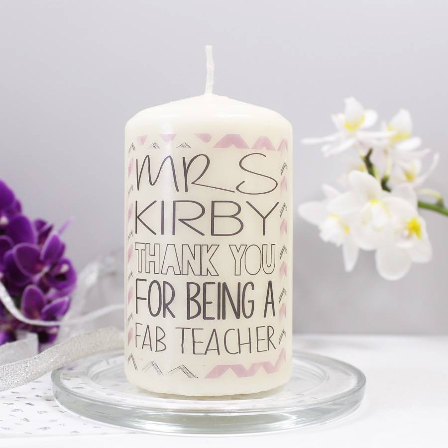 personalised 'thank you' candle for teachers by olivia morgan ltd ...