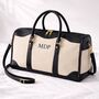 Personalised Large Lily Canvas And Faux Leather Holdall Duffle Bag, thumbnail 3 of 6