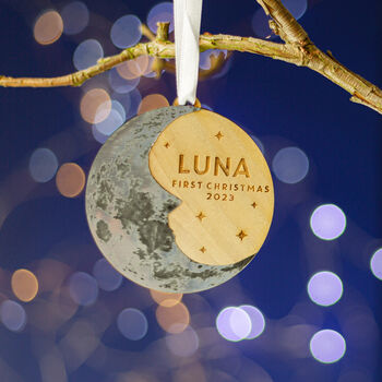 Baby's First Christmas Moon Tree Ornament, 3 of 4