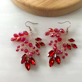Red Statement Earrings, 3 of 4