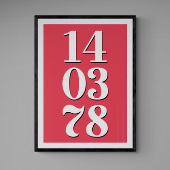 Personalised Custom Special Date Red Wall Art, 2 of 7