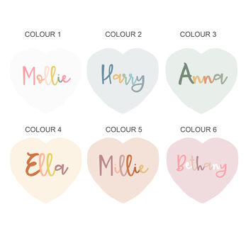 Children's Personalised Rainbow Name Heart Cushion, 2 of 3