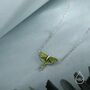 Sterling Silver Green Enamel Lunar Moth Pendant Necklace, thumbnail 5 of 11