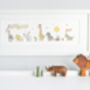 Personalised Framed Safari Baby Animal Parade Picture, thumbnail 1 of 12