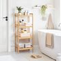 Four Tier Natural Brown Bamboo Bathroom Kitchen Shelves, thumbnail 1 of 7