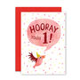 'Hooray You're One' Illustrated 1st Birthday Card, thumbnail 2 of 2