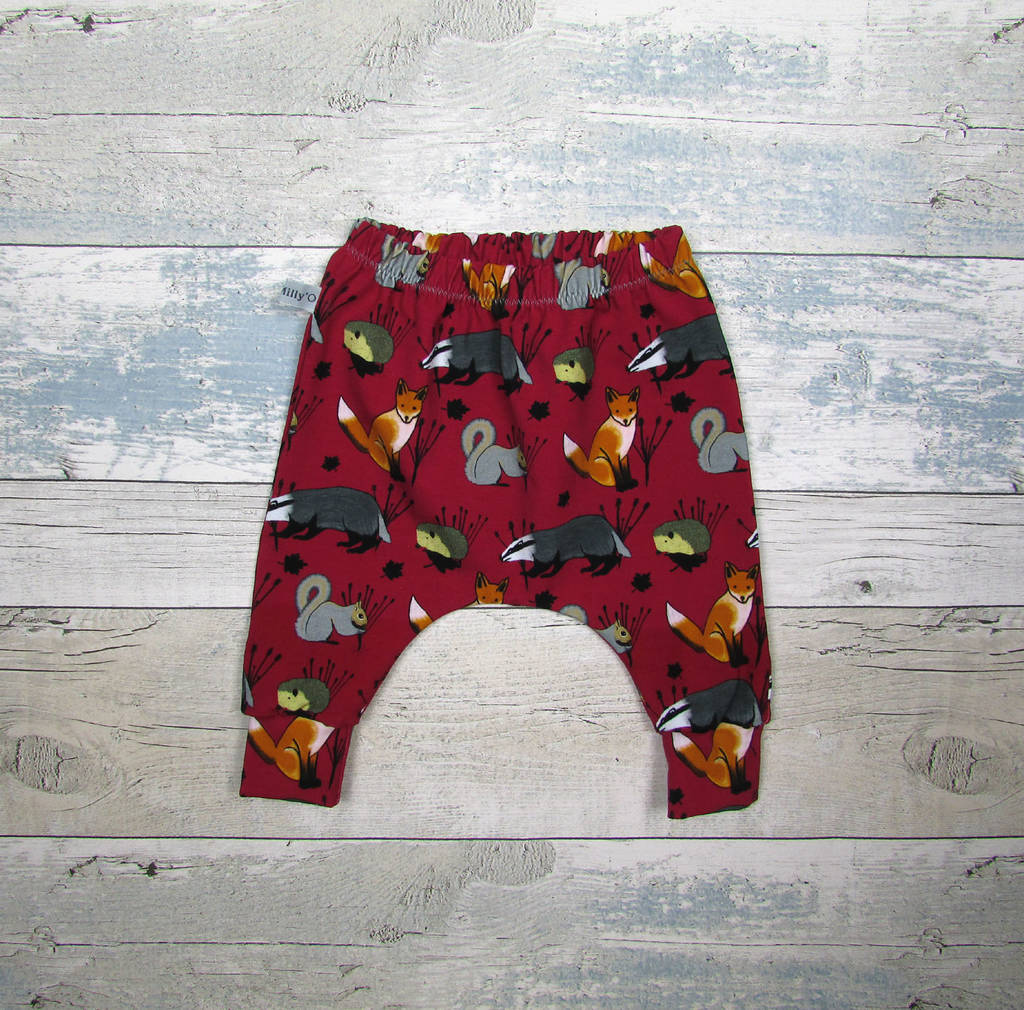 Woodland Print Leggings In Red By Milly'O | notonthehighstreet.com