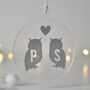 Couples Personalised Owl Christmas Tree Decoration, thumbnail 1 of 11
