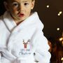 Personalised Christmas Rudolf Baby Dressing Gown, thumbnail 5 of 9