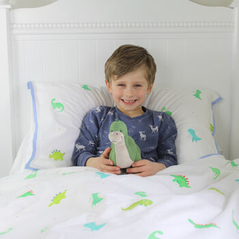 Dinosaur Duvet Cover And Pillowcase Set Cot And Single, 3 of 7
