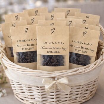 Personalised Coffee Bean Wedding Favour Pouch, 2 of 3