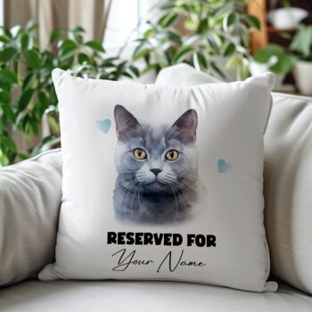 Personalised Chartreux Cat Reserved For Cushion Cover, 2 of 2