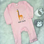 Giraffe Personalised Jungle Rompersuit, thumbnail 4 of 5