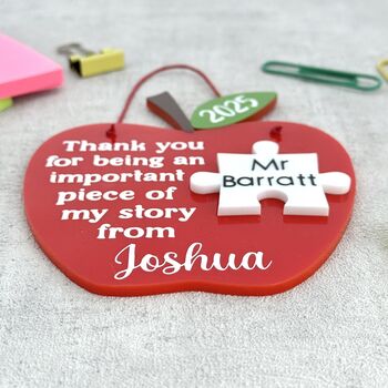 Personalised Teacher Thank You Apple Keepsake Gift, 2 of 5