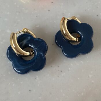 Gold Plated Cute Girl Flower Earring Hoops, 5 of 5