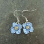 Poppy Blue Flower Drop Earrings, thumbnail 3 of 4