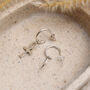 Ankh Charm Hoop Earrings In Silver Or Gold, thumbnail 6 of 6