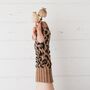 Leopard Lambswool Knitted Wrist Warmers, thumbnail 3 of 12