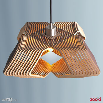 Zooki 19 'Aten' Wooden Pendant Light, 6 of 10