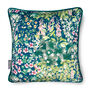 Luxury Super Soft Velvet Cushion Cottage Garden Teal With Optional Piping, thumbnail 1 of 8