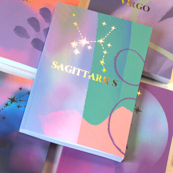 Sagittarius Zodiac A5 Luxury Notebook With Gold Foil, 6 of 6