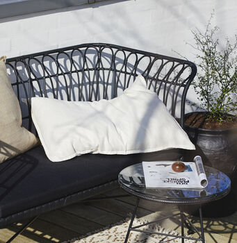 Black Scalloped All Weather Garden Sofa, 2 of 3