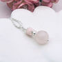 Pink Opal And Rose Quartz Necklace October Birthstone, thumbnail 4 of 4