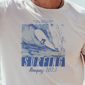 Personalised Mens Surfing Holiday Travel T Shirt, 2 of 2