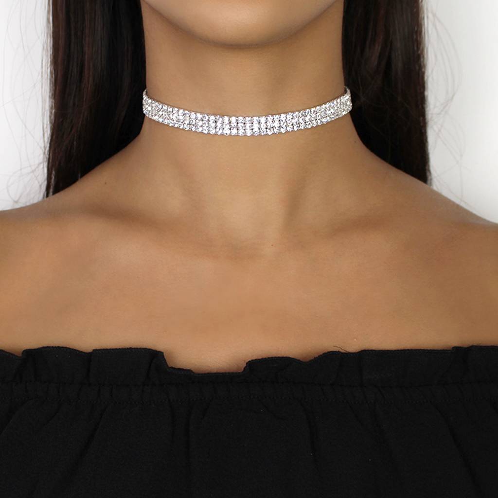 thick rhinestone choker necklace by nikita by niki 